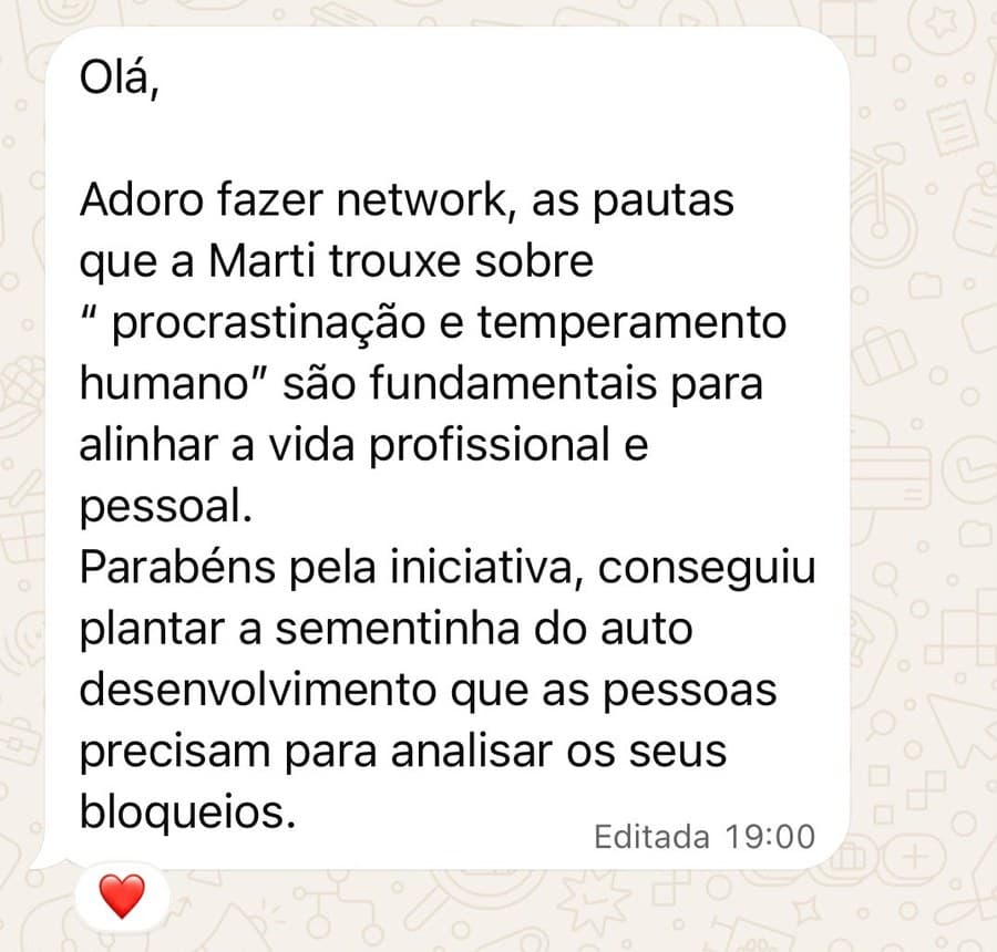 Depoimento de Participante (Aula gratuita)