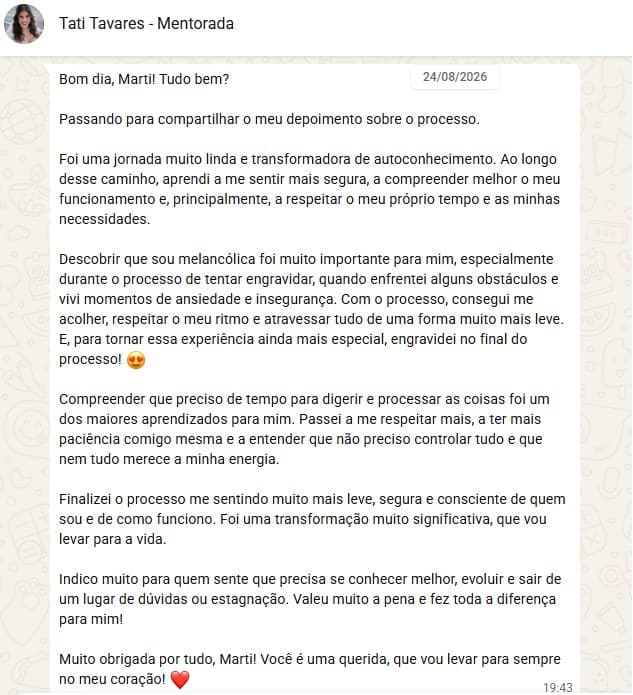 Depoimento de Tati Tavares (Mentorada)